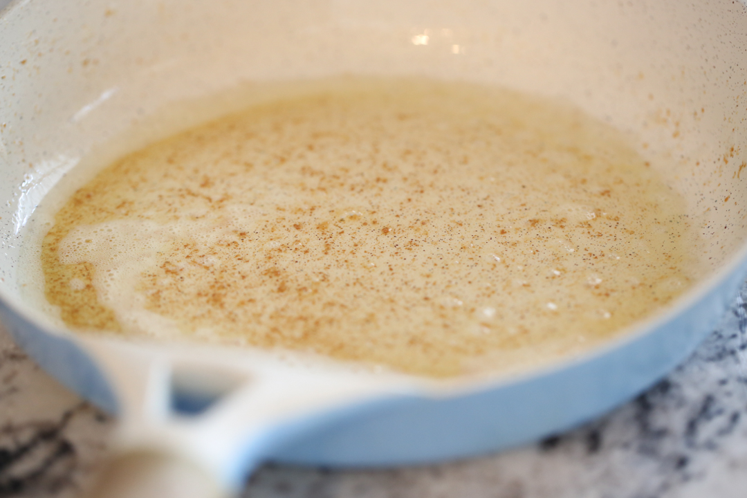 browned butter in skillet