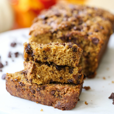 pumpkin bread sliced