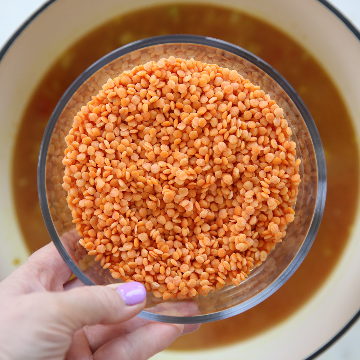 bowl of red lentils