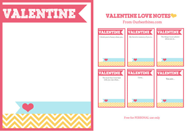 Valentine Printables from Our Best Bites