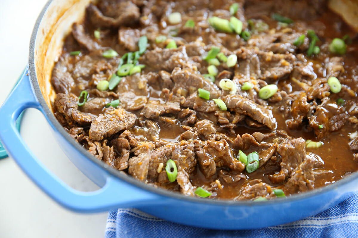 Chinese Orange Beef in Skillet