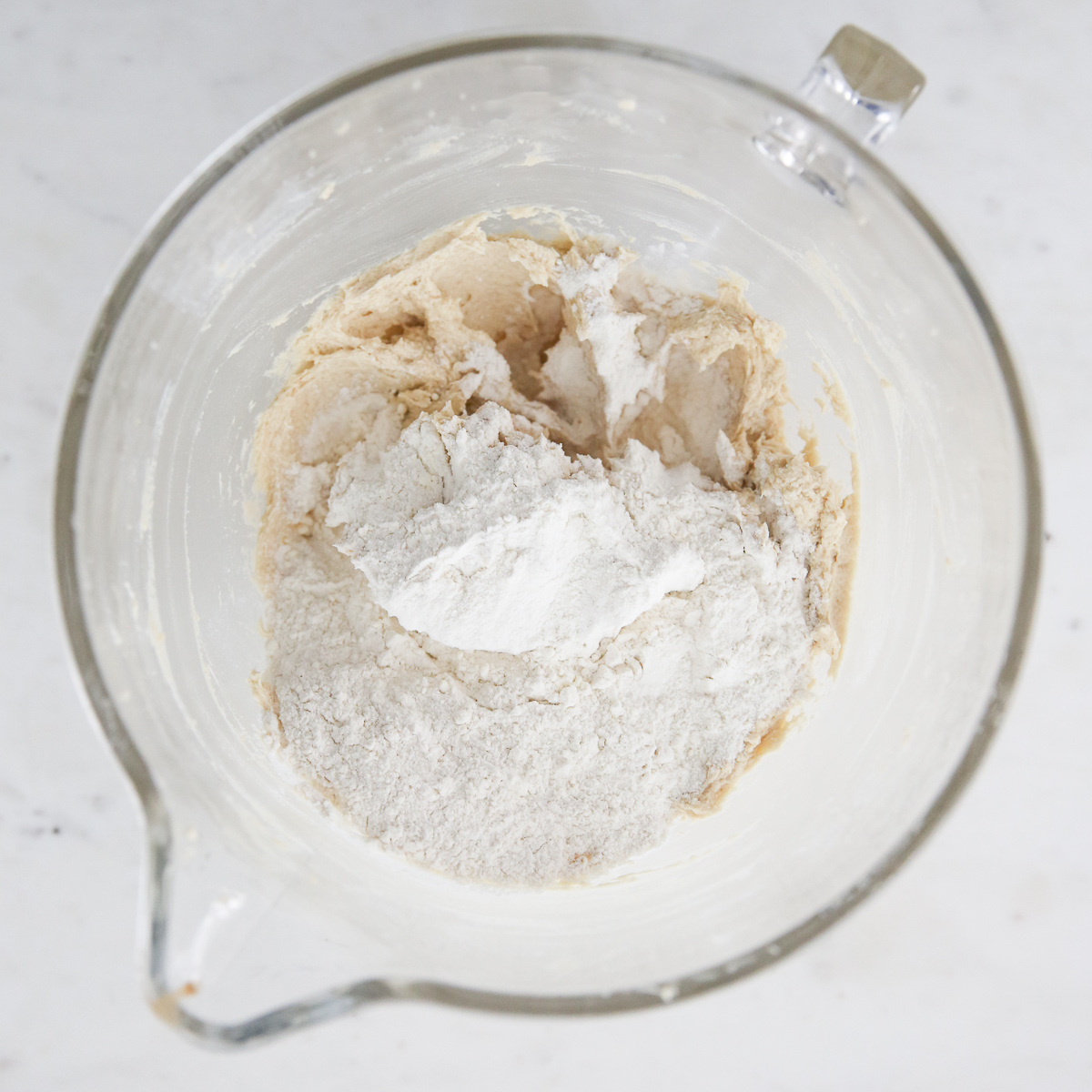 dry ingredients in cake bowl
