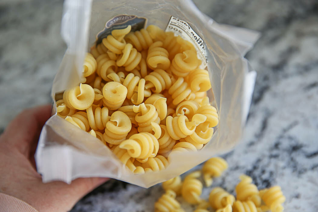 Raw pasta for Greek Pasta Salad by Our Best Bites