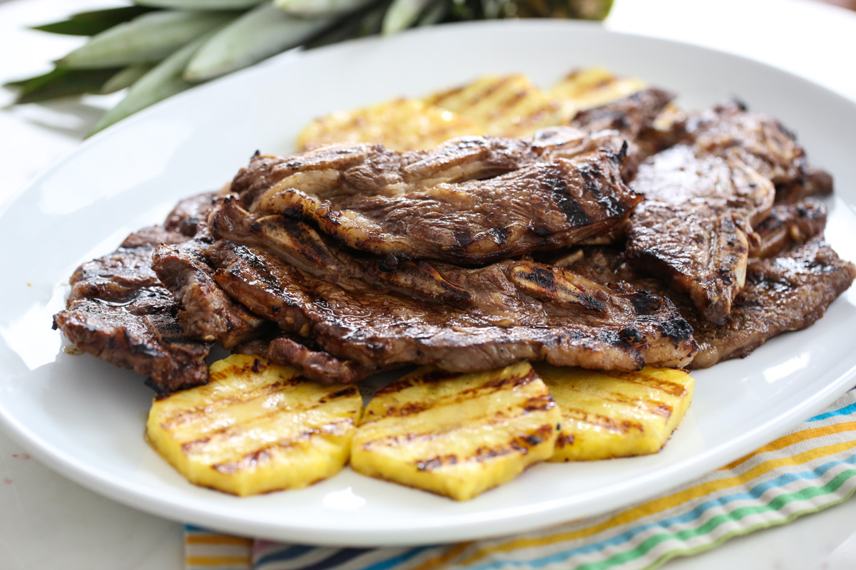 hawaiian style ribs on a plate