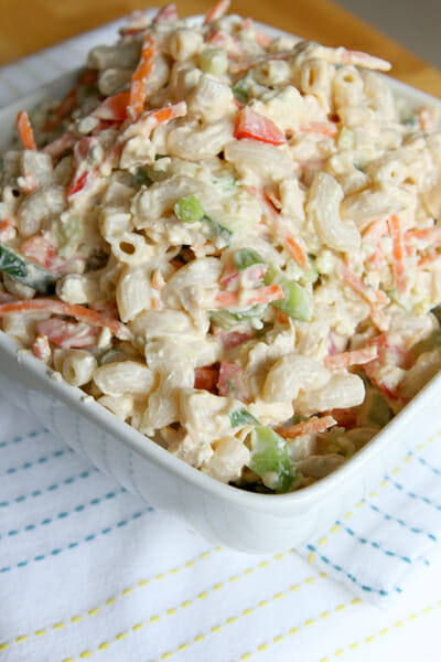 Yummy Buffalo Chicken Macaroni Salad from Our Best Bites