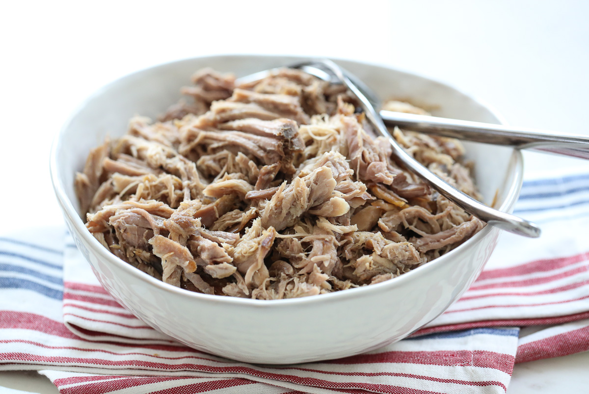 shredded pork in a bowl