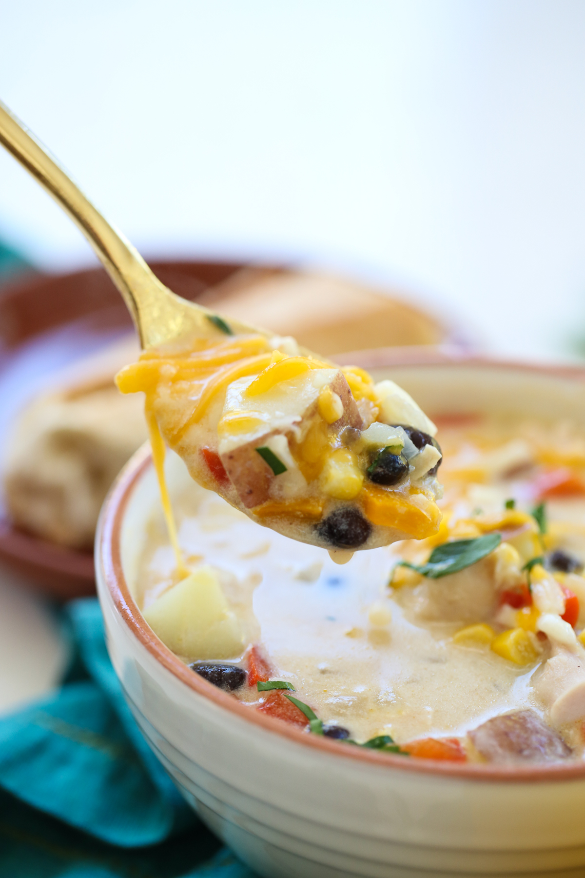 spoonful of chipotle chicken soup