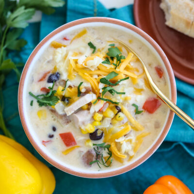 chipotle chicken chowder in a bowl