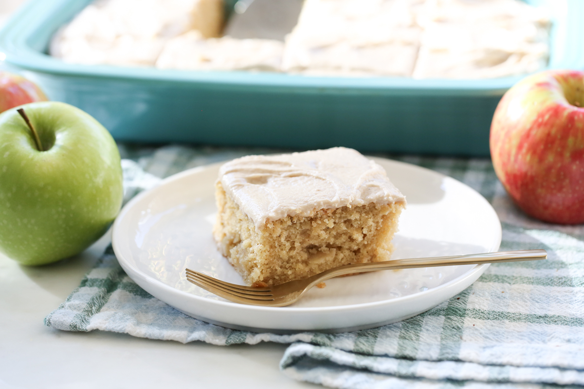 our best bites apple snack cake on a serving plate