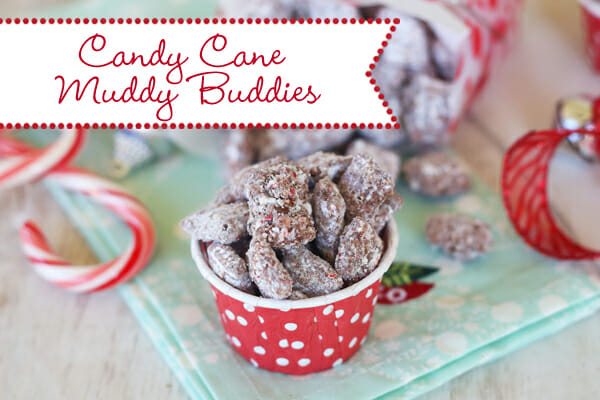 Candy Cane Muddy Buddies from Our Best Bites
