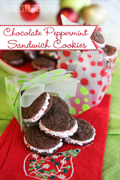 Chocolate Peppermint Sandwich Cookies