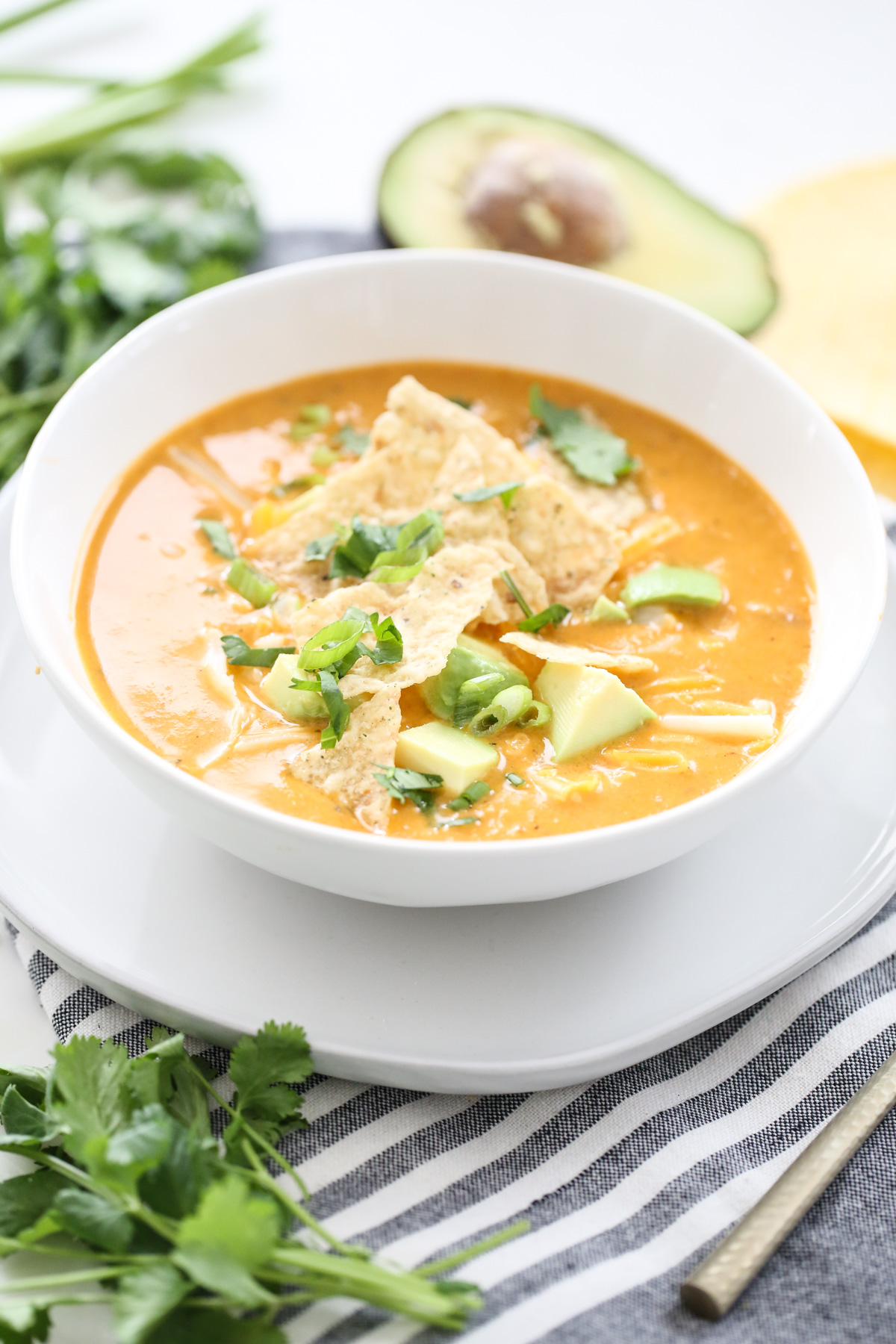 enchilada soup in a bowl