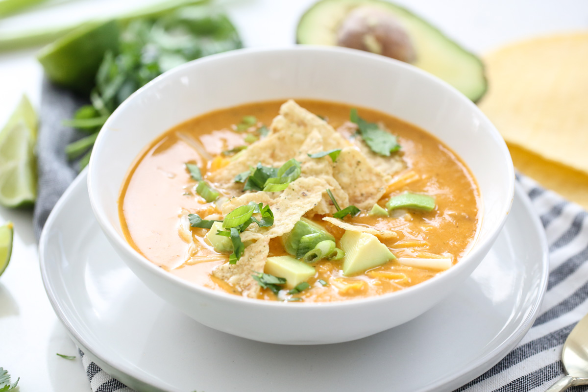 enchilada soup in a bowl