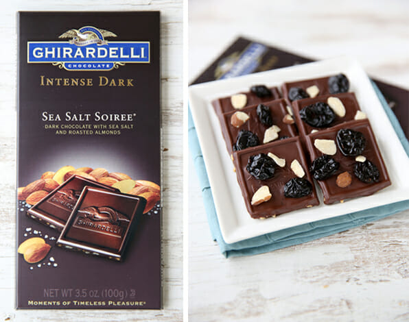 Dark Chocolate with Cherries Almonds and Sea Salt