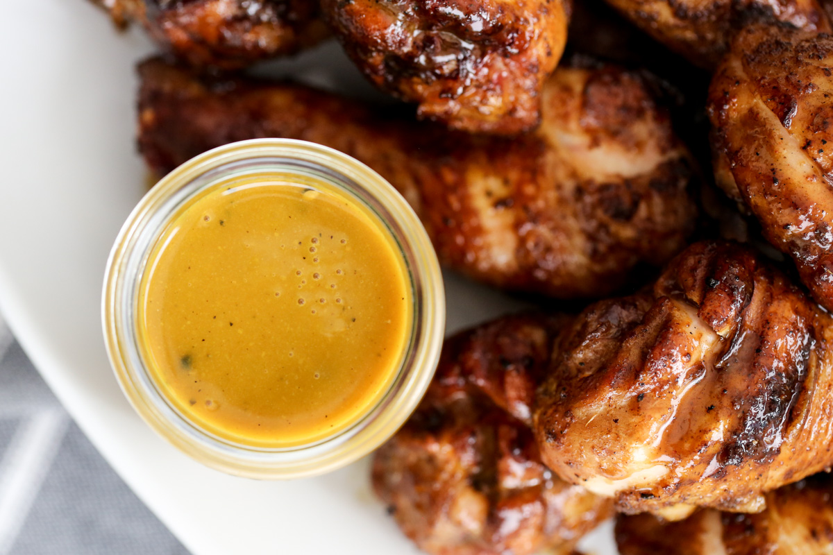 yellow carolina sauce with grilled chicken