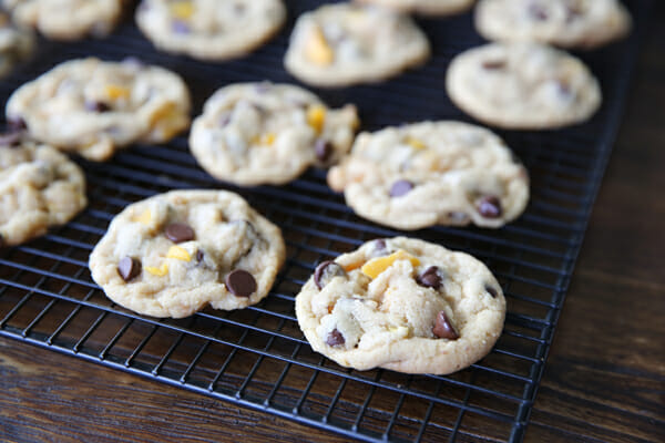 Mango Chocolate Cookies on Rack