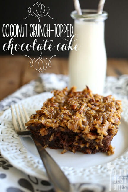 Coconut Crunch Topped Cake from Our Best Bites