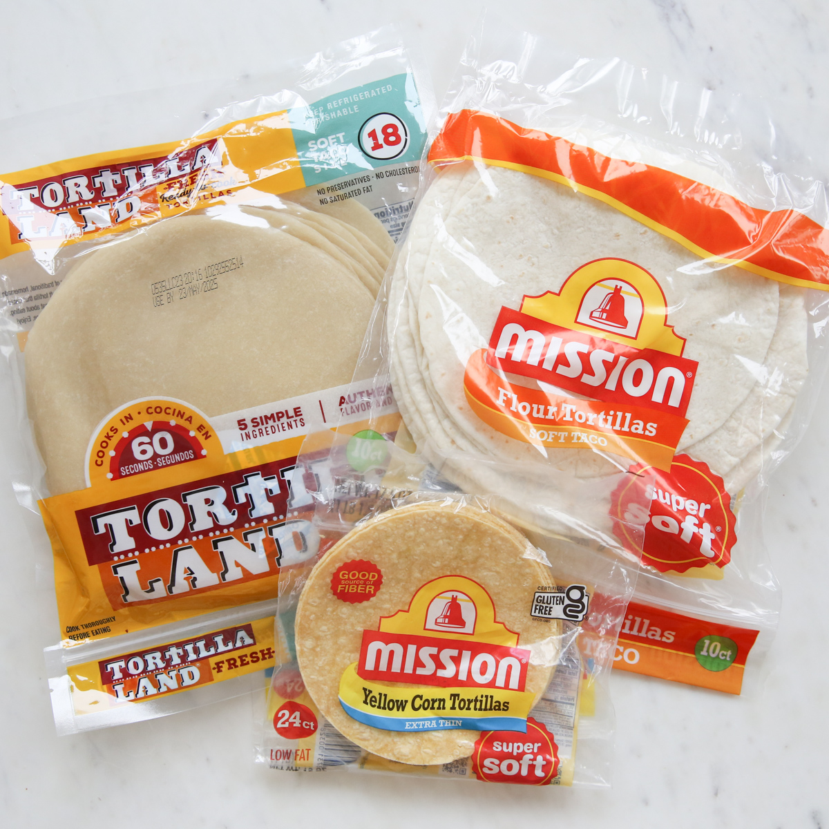 variety of tortillas on a table