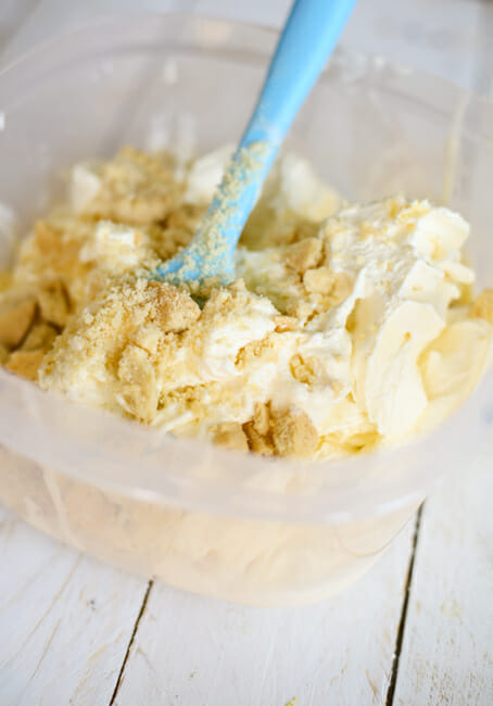 frozen lemon custard adding cookies