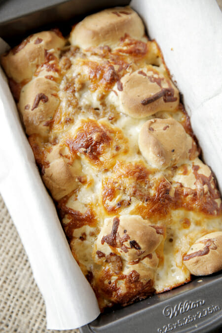 Baked Cheesy Pizza Bread from Our Best Bites