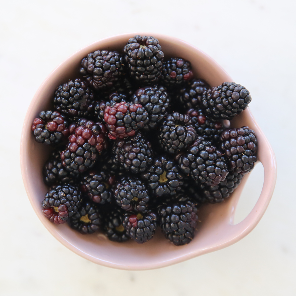 blackberries in a strainer