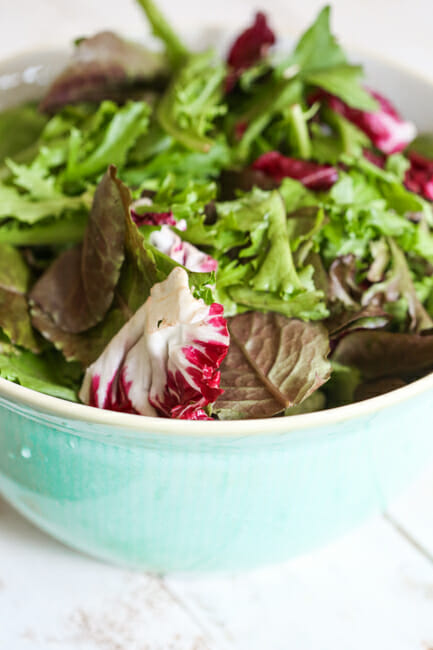 mixed greens in a bowl