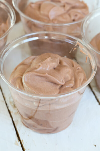 Chocolate pudding in a cup