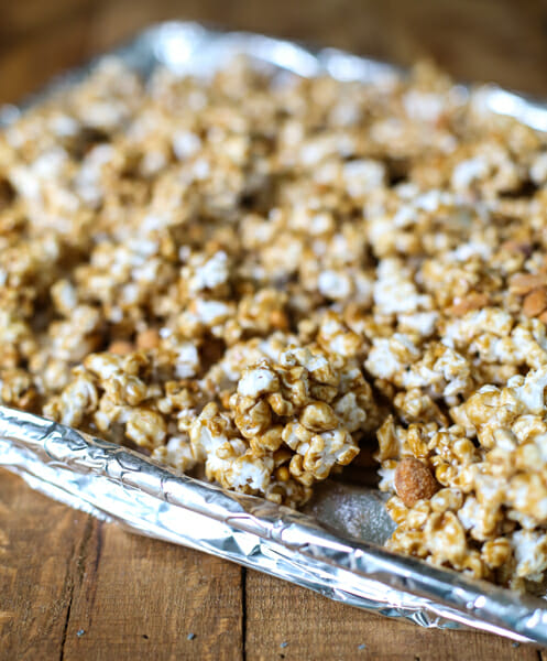 crispy salted caramel popcorn