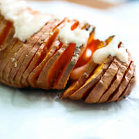 Hasselback sweet potatoes