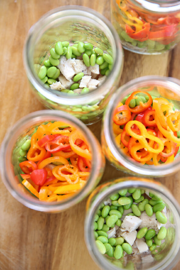 Layered Vegetables in jars