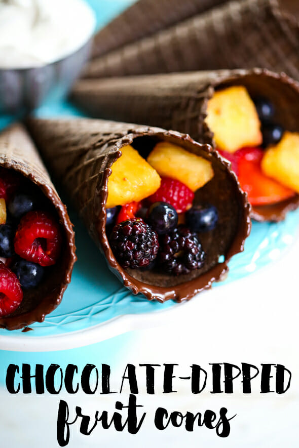Chocolate-Dipped Fruit Cones from Our Best Bites