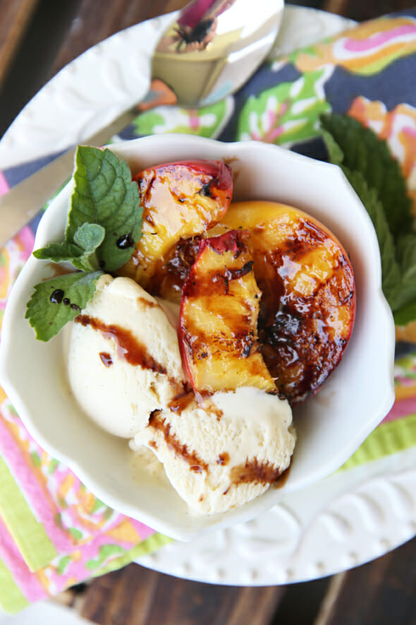 Grilled Peaches with Berry Balsamic
