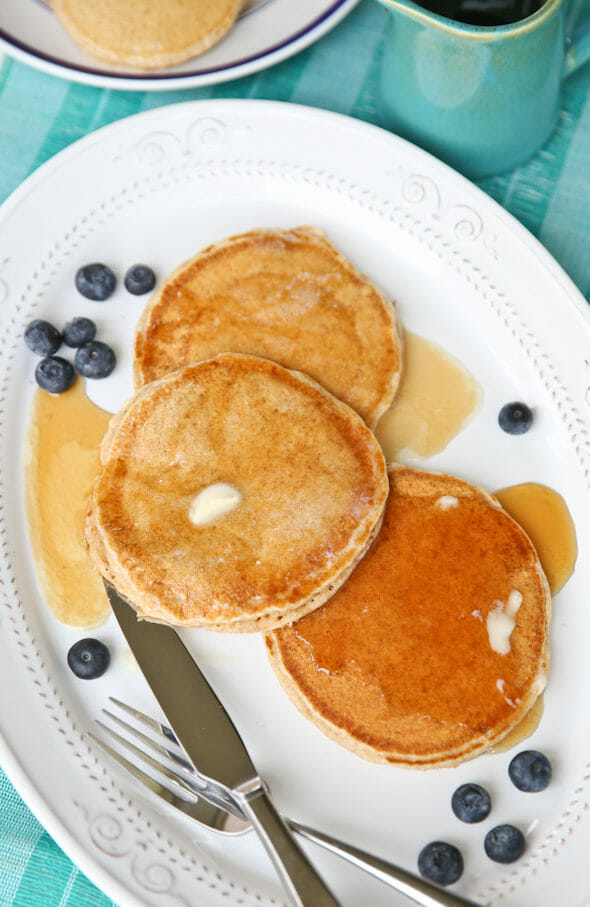 Whole Wheat Pancakes from ourbestbites.com