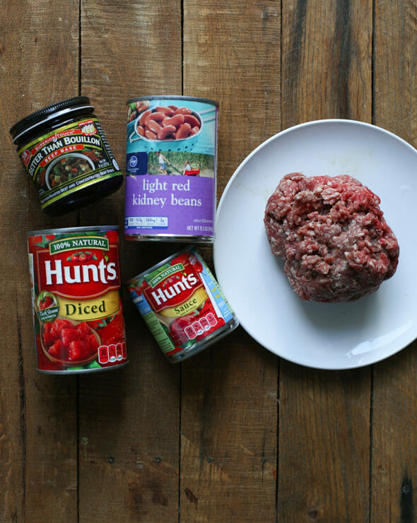 ingredients for weeknight chili