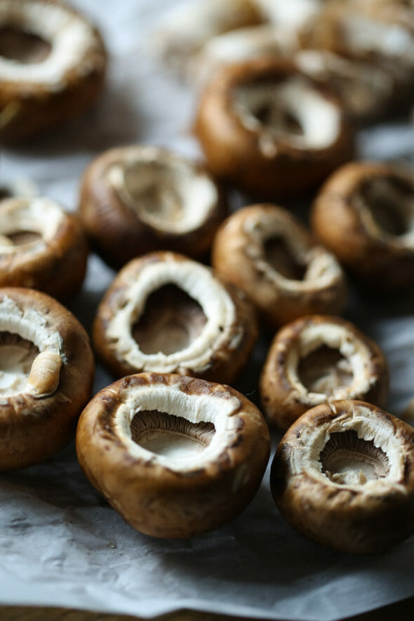 garlic artichoke stuffed mushrooms_mushroom tops