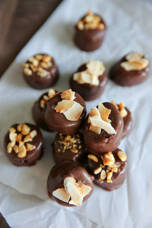 Frozen Chocolate Peanut Butter banana bites
