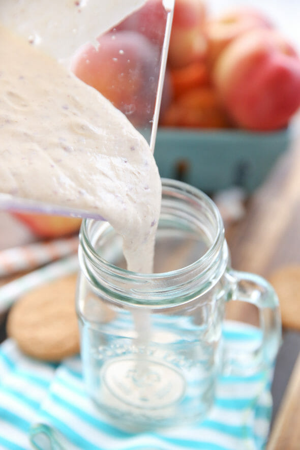 Pouring Peach Milkshake