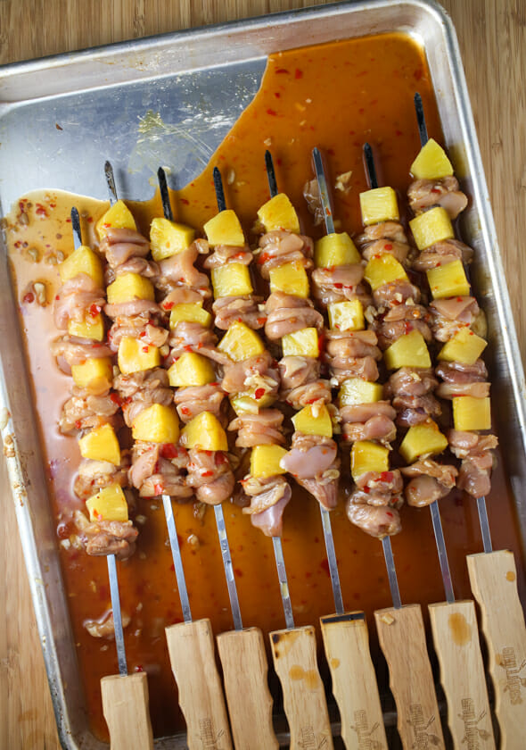 Sweet Chili Pineapple Chicken Skewers-5