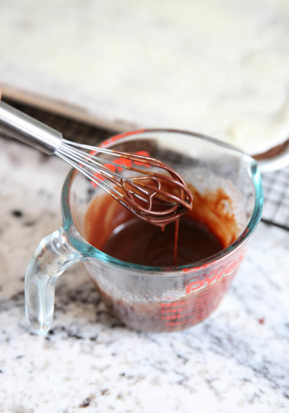 Peppermint Bark Sheet Cake