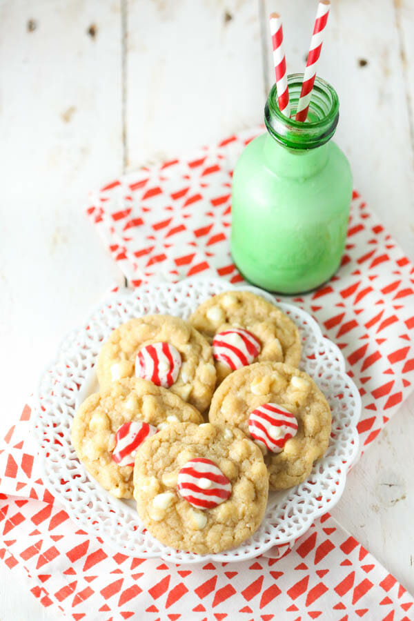 Peppermint White Chocolate Chip Cookies