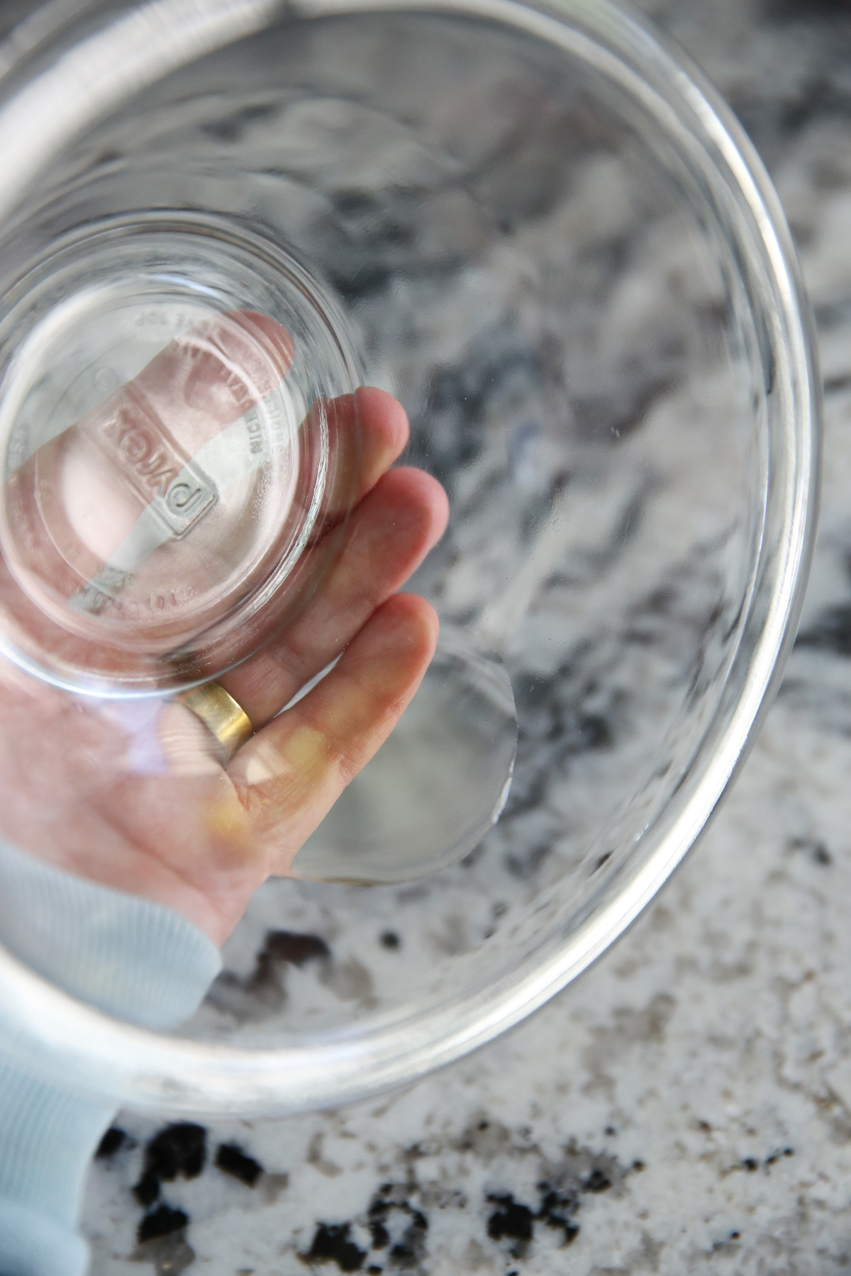 egg white in a glass bowl
