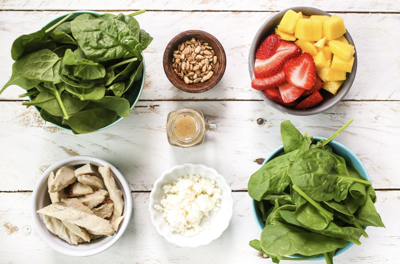 salad ingredients on a counter top