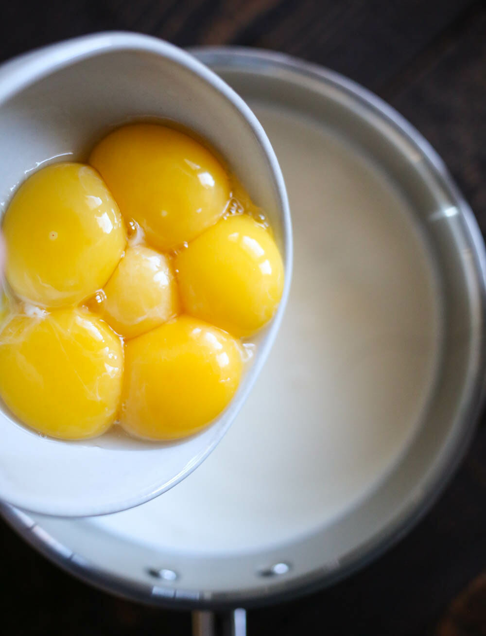 adding egg yolks