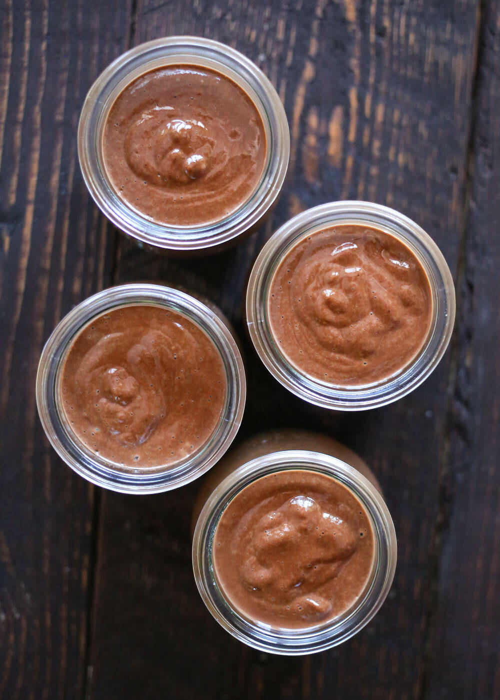 chocolate pots de creme in jars