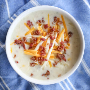 corn chowder with cheese and bacon
