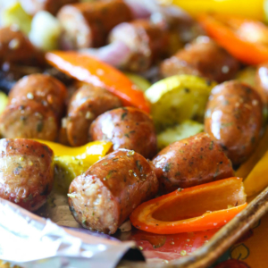 Italian sausage sheet pan dinner