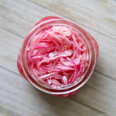 pickled onions in jar