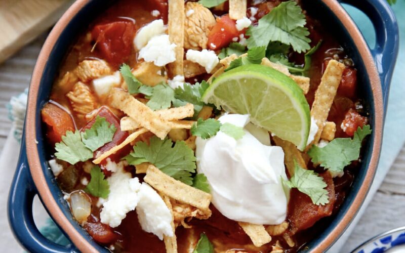 Chicken Tortilla Soup in a bowl