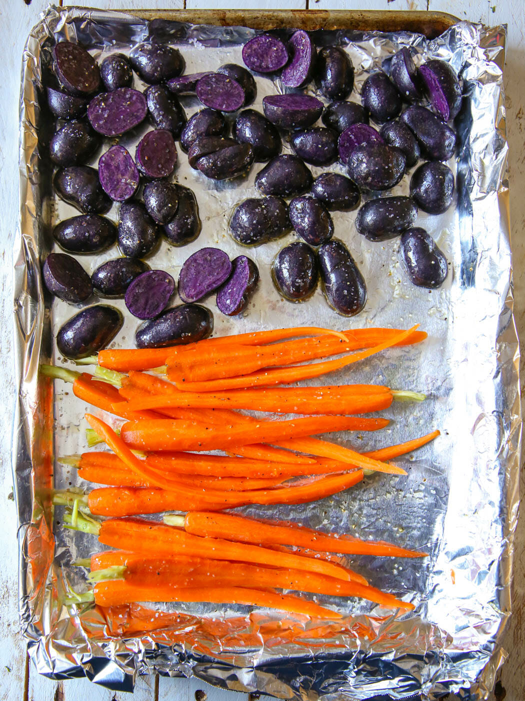 prepped veggies for roasting