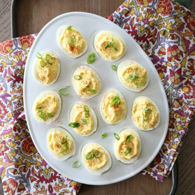 Perfect Deviled Eggs on a platter